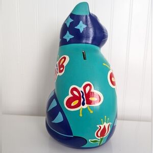 Mayabella Yucatan Mexican Hand Painted Cat Coin Bank